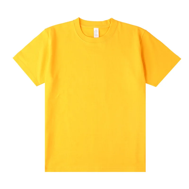 Heavyweight loose solid color cotton short sleeved T-shirt with a base top