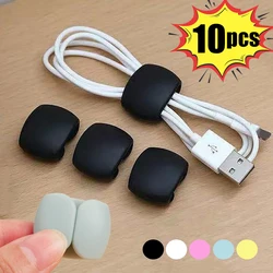 1/3/5/10Pcs Portable Cable Organizer Earphone USB Data Cord Management Holder Clip Silicone Charging Cable Winder Buckles