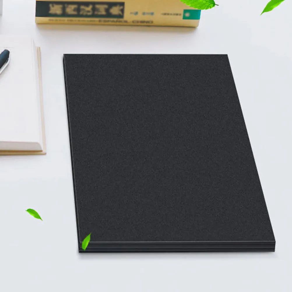 100pcs-diy-drawing-painting-black-kraft-paper-a4-thickened-smooth-surface-waterproof-scrapbook-business-card-paper-accessories