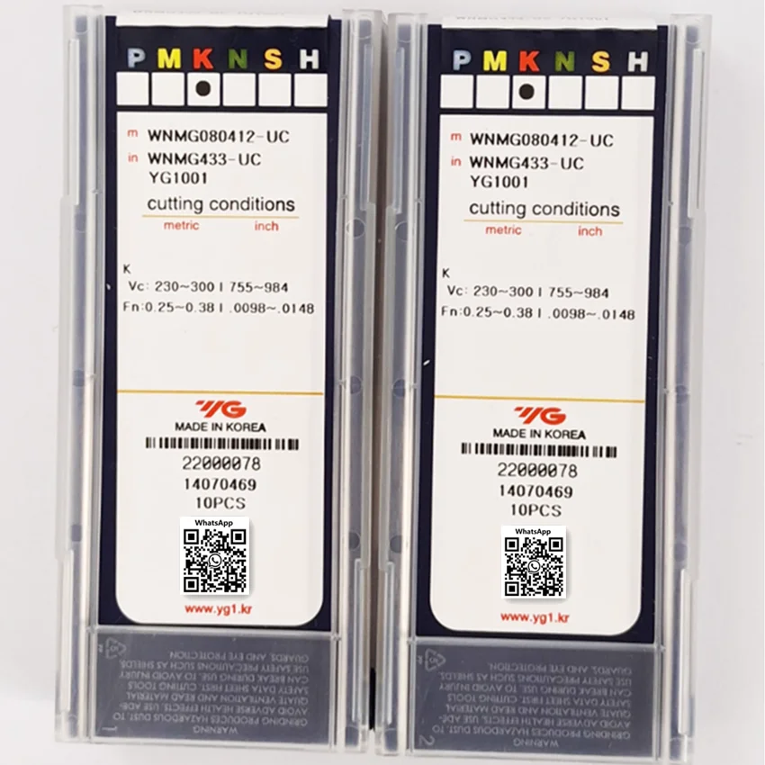Imagem -06 - Cnc Transformando Carboneto Insere Wnmg080404-uc Yg1001 Wnmg080408-uc Yg1001 Wnmg080412-uc Yg1001 Caixa Original 10 Pcs
