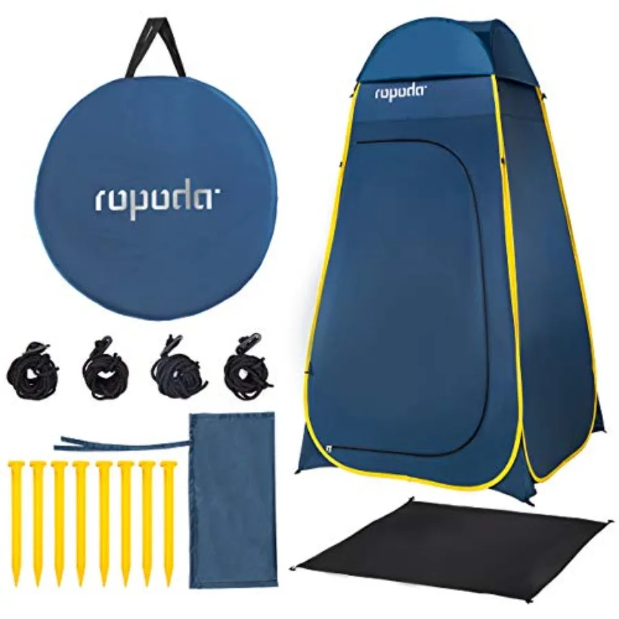

Pop Up Tent 83Inch x 48Inch x 48Inch, Upgrade Privacy Tent, Porta-Potty Tent Includes 1 Removable Bottom, 8 Stakes, 1 Removable