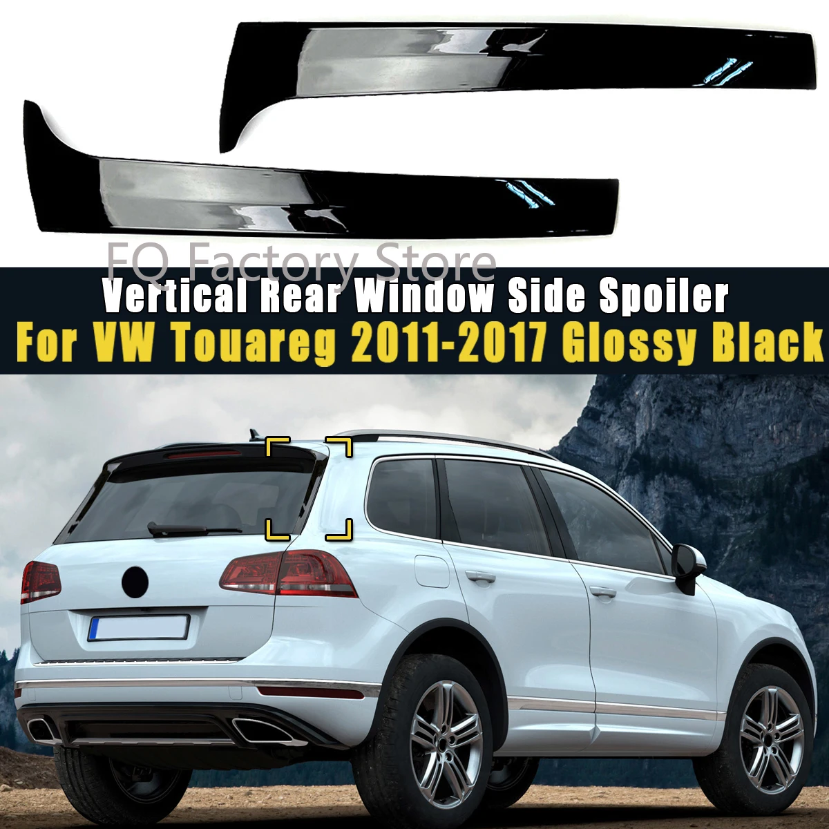 Glänzend Schwarz Auto Hinten Fenster Seite Spoiler Flügel Splitter ABS Für Volkswagen Für Vw Touareg 2011 2012 2013 2014 2015 2016 2017