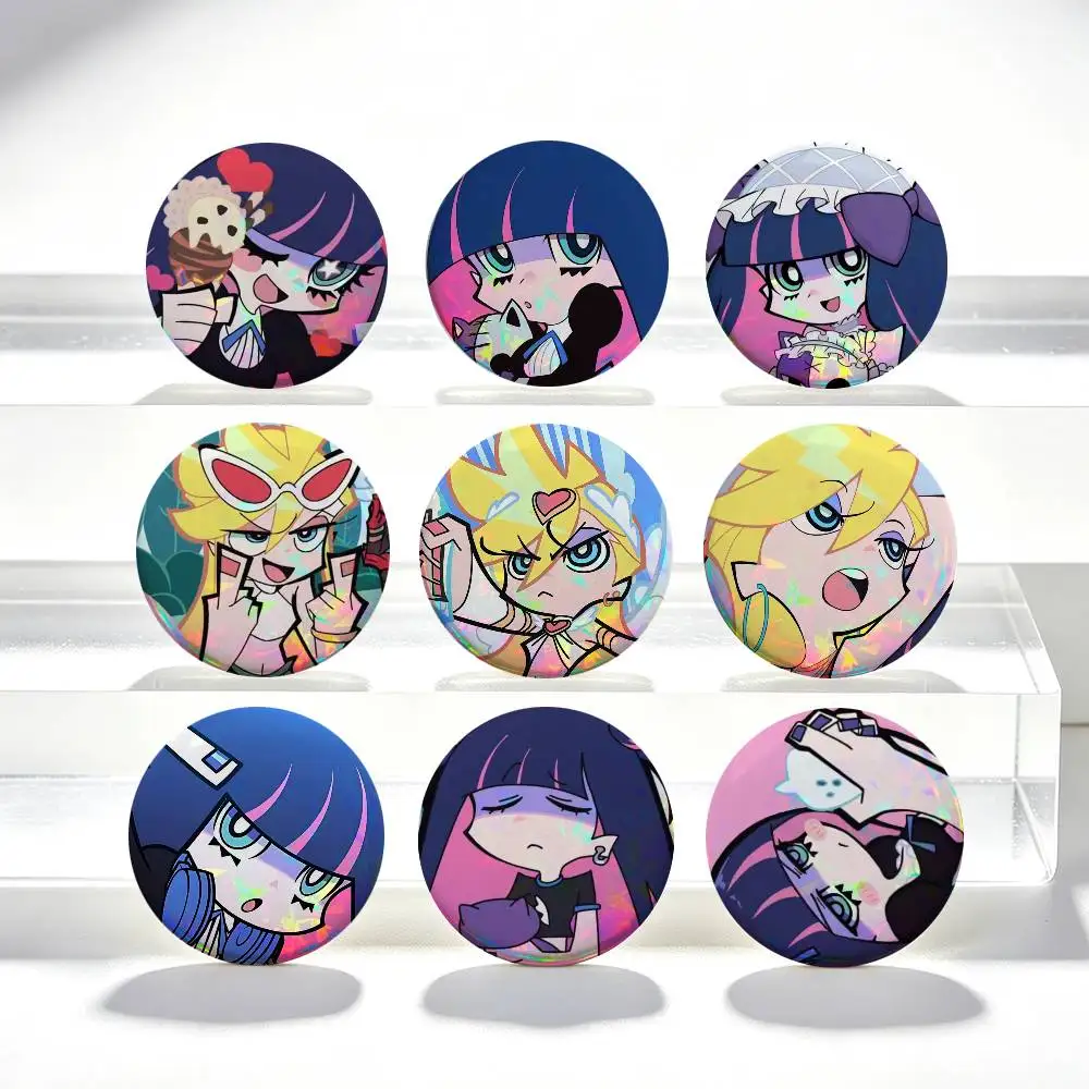 Anime Panty Stocking with Garterbelt Stocking Badges Button Pin Bright Icon Gift For Friends Badge Collar Brooch Lapel Pin
