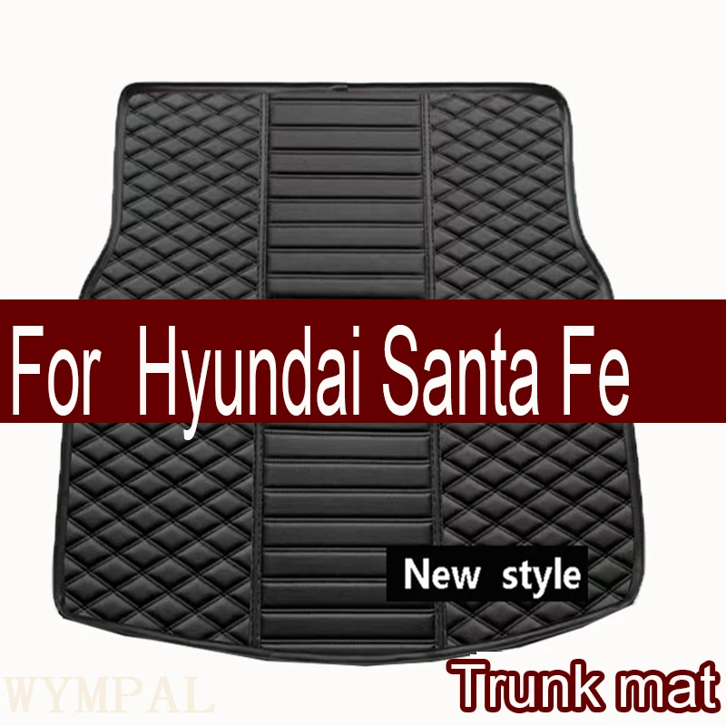 Car Rear Trunk Mats For Hyundai Santa Fe TM 2019 2020 2021 2022 2023 5seat Luxury Car Matts Interior LWB Version Car Accessories