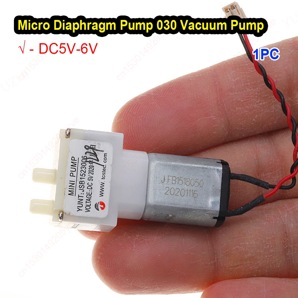 Micro Bomba de Diafragma 030, Bomba de Vacío de Aire, Bomba de Presión Negativa, Bomba de Oxigenación de Inflado de CC 5V-6V