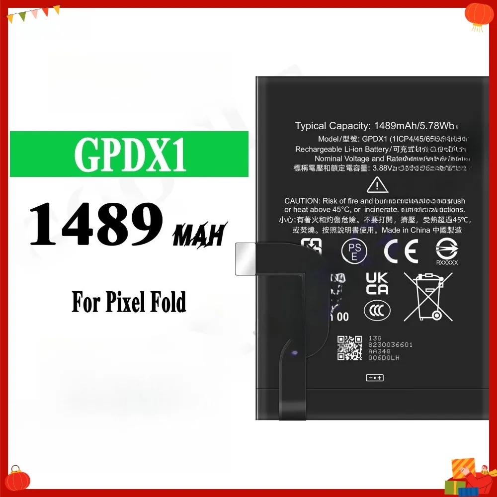 GT6SS 3332mAh GPDX1 GPDX11489mAh Replacement Lithium Battery for Google Pixel Fold Foldable Phone with Free Installation Tools