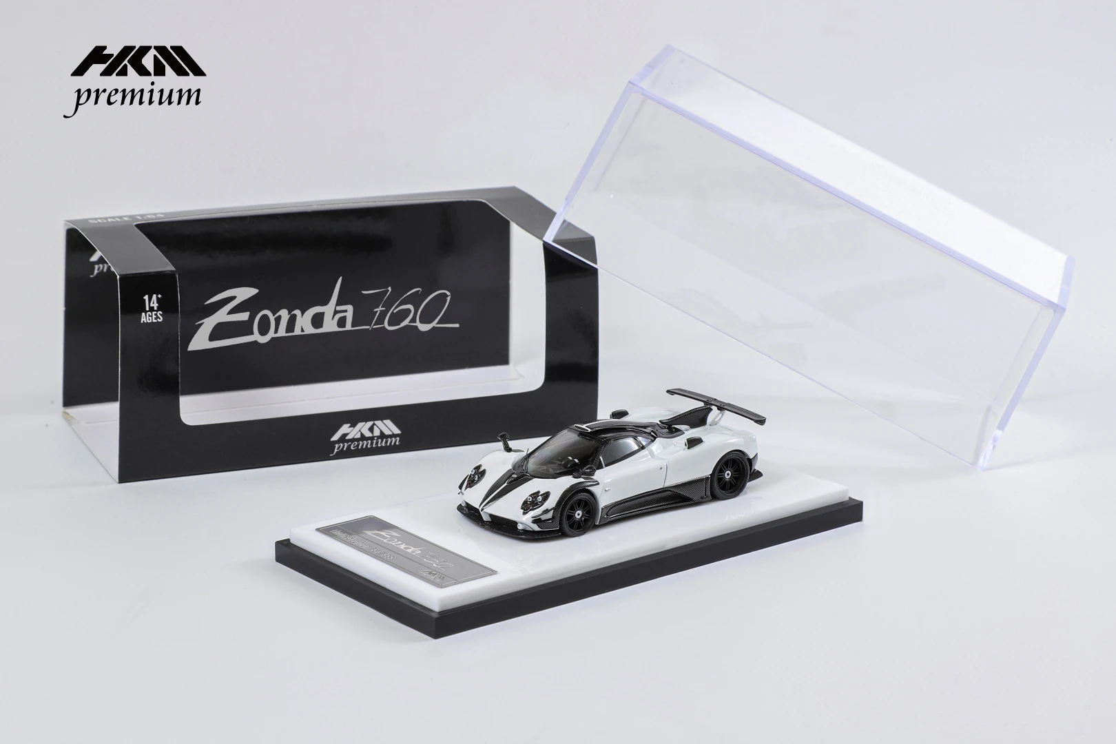 HKM 1:64 Zonda 760 Berlinetta 2014 White /Green Diecast Model Car