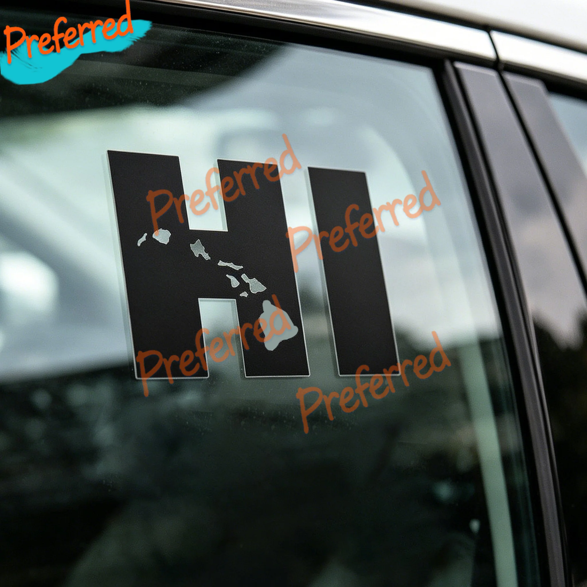 2 X Sticker Connection Hi Hawaiian Islands Hawaiian Bumper Stickers Suitable for Cars, Trucks -Customizable in Any Sticker Size