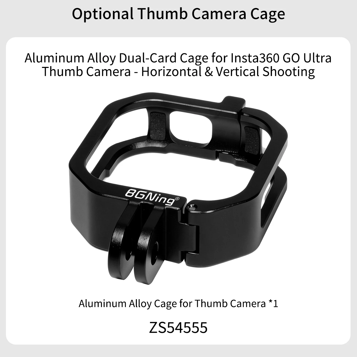 Für Insta360 GO Ultra Action-Kamera Vlogging-Käfig Magnetisches Laden Wärmeableitung Horizontal Vertikal FPV Halsstativ-Halterung – Detail 19