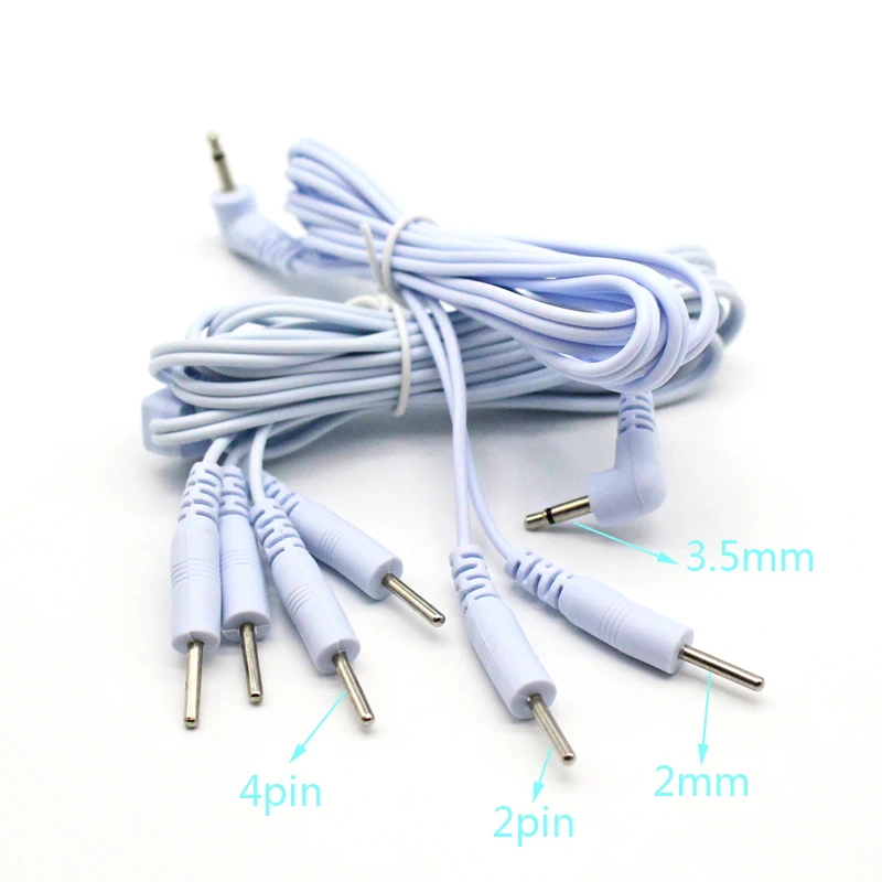 2/4-pin&2/4-way 2.5/3.5mm Electric Shock Wires Cable Electrode Lead For Muscle Stimulator Massage Therapy Tens Acupuncture