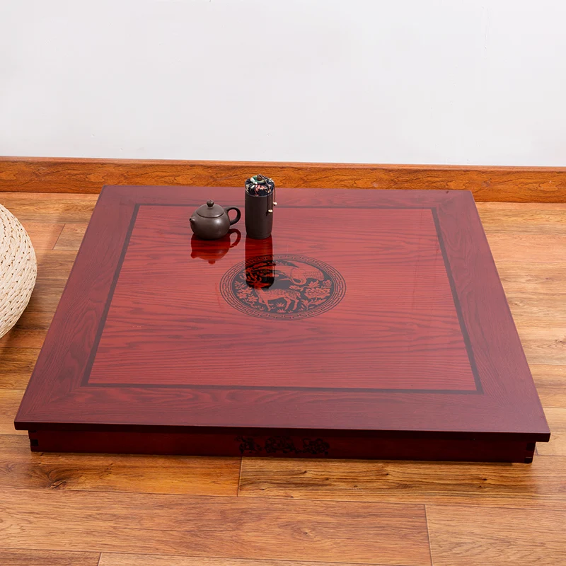 Square 80X80cm Korean Floor Table Folding Legs  Luxury Antique Home Furniture Table for Dining Traditional Korean Low Table image 3