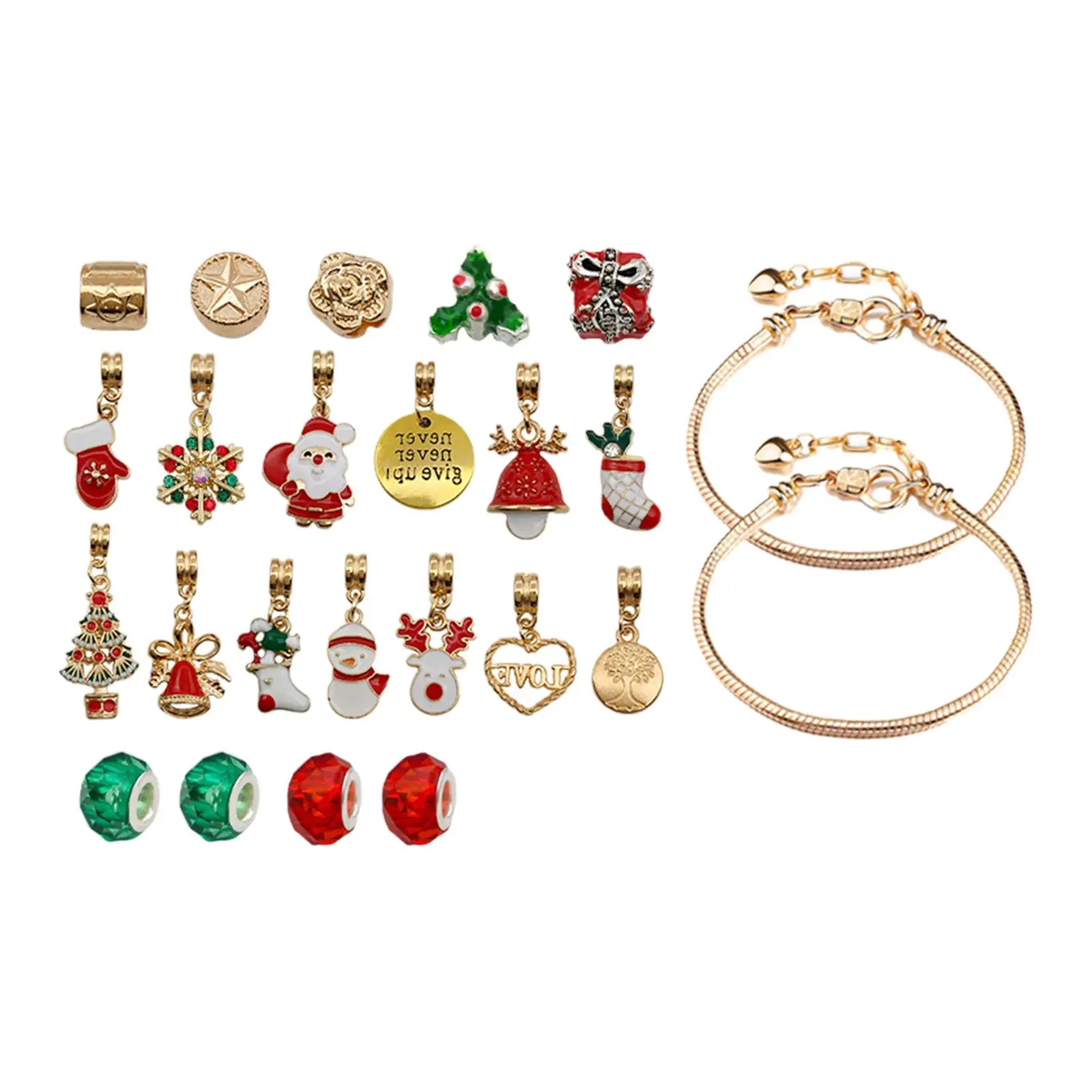 Unique Xmas DIY Jewelry Making Kit Advent Calendar Bracelet for Women Christmas Themed Party