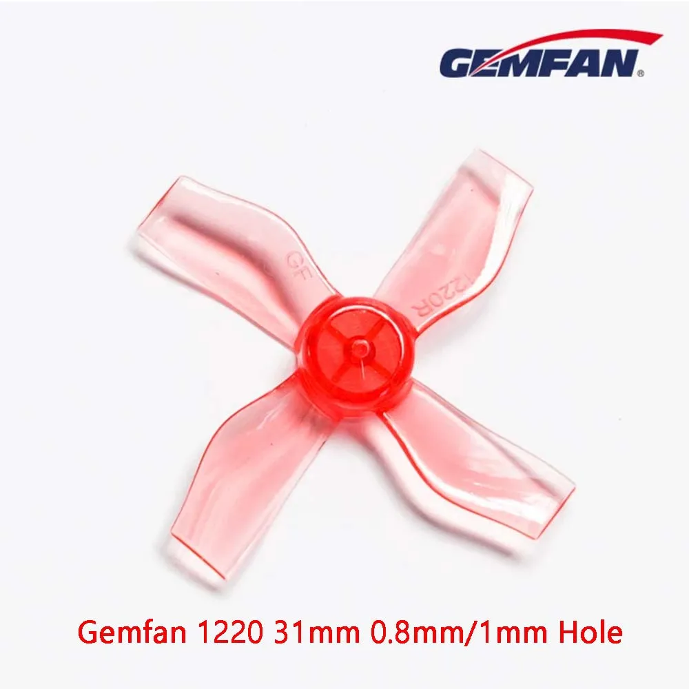 Gemfan 4 Paia 31mm 1220 0.8mm/1mm Foro 4 pale Elica PC CW CCW Puntelli Per 0703-1103 Motori Elettrici FPV Micro Drone
