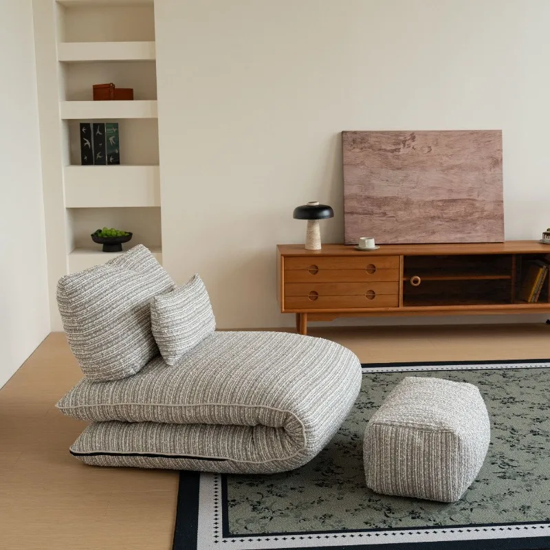 Sandwich sofa bed, single sleeping and lying down, small apartment removable and washable, folding small apartment, cream wind