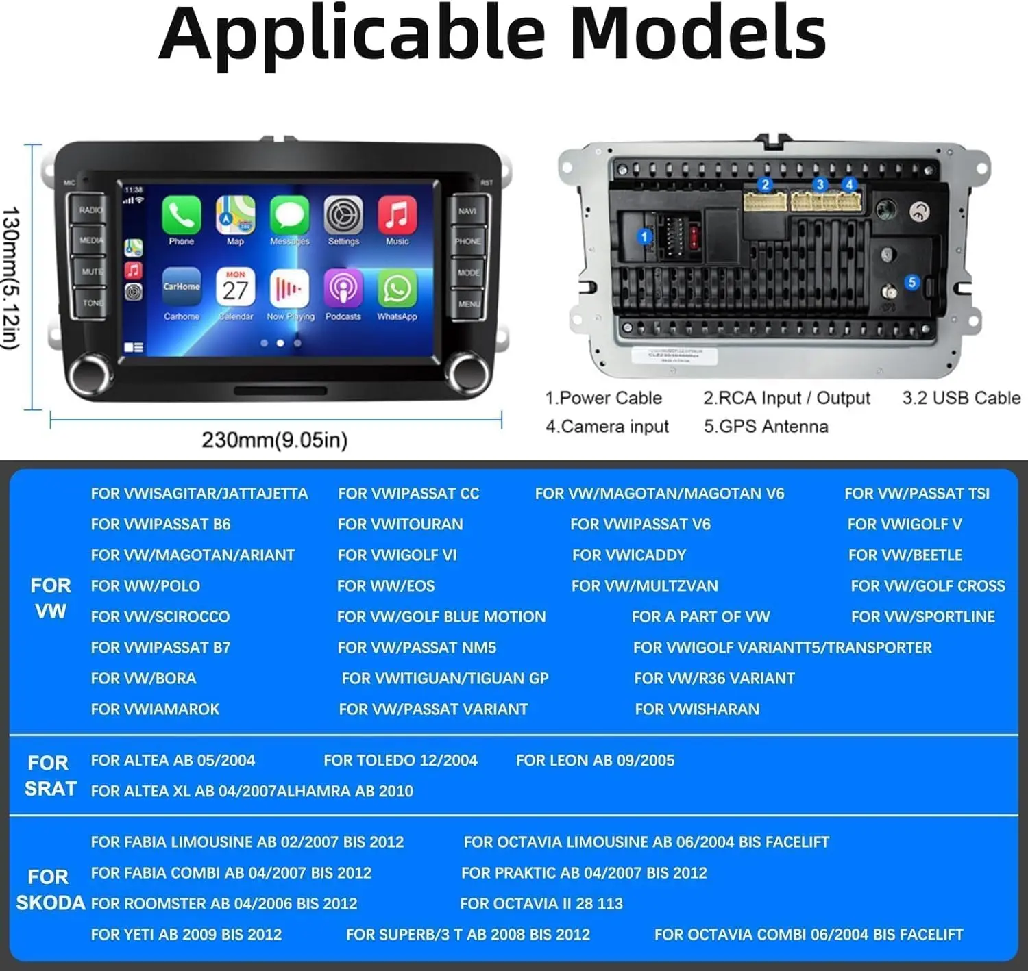 راديو السيارة لشركة فولكس فاجن باسات MK5 MK6 جيتا جولف تيجوان 2 الدين أندرويد 13 ستيريو سيارة 2din مشغل وسائط متعددة راديو GPS واي فاي AUX-in