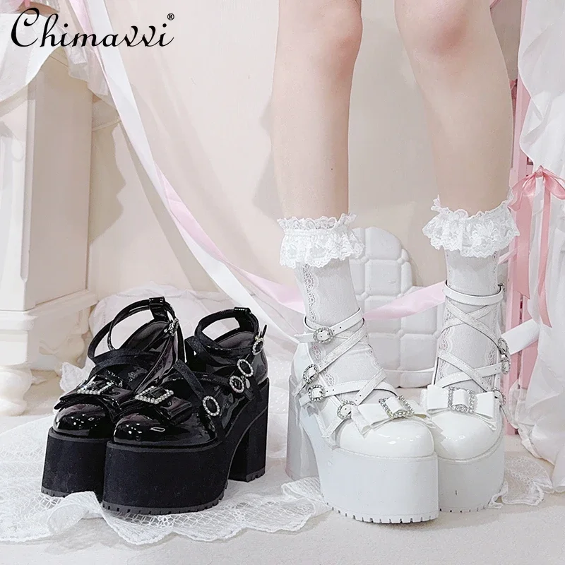 

Original Thick-soled Japanese Mine Shoes Autumn New Sweet Girl Muffin Shoes Mass-produced Straps Jk Student Patent Leather Shoes