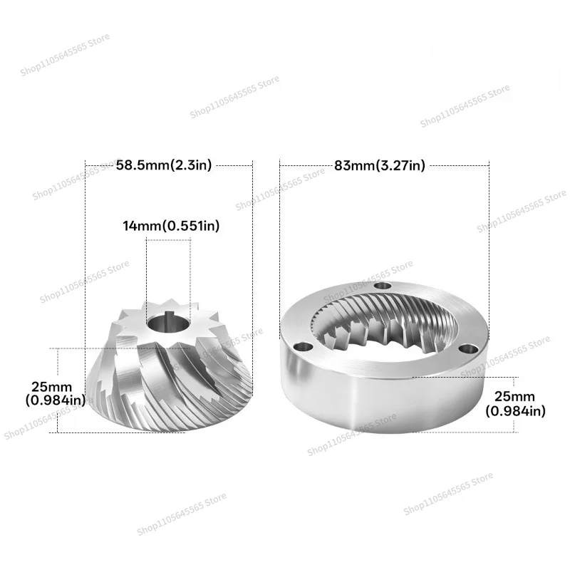 For Coffee Grinder Stainless Steel Accessories 83mm 12 Star Grinding Core Manual Grinder Coffee Powder Adjustable