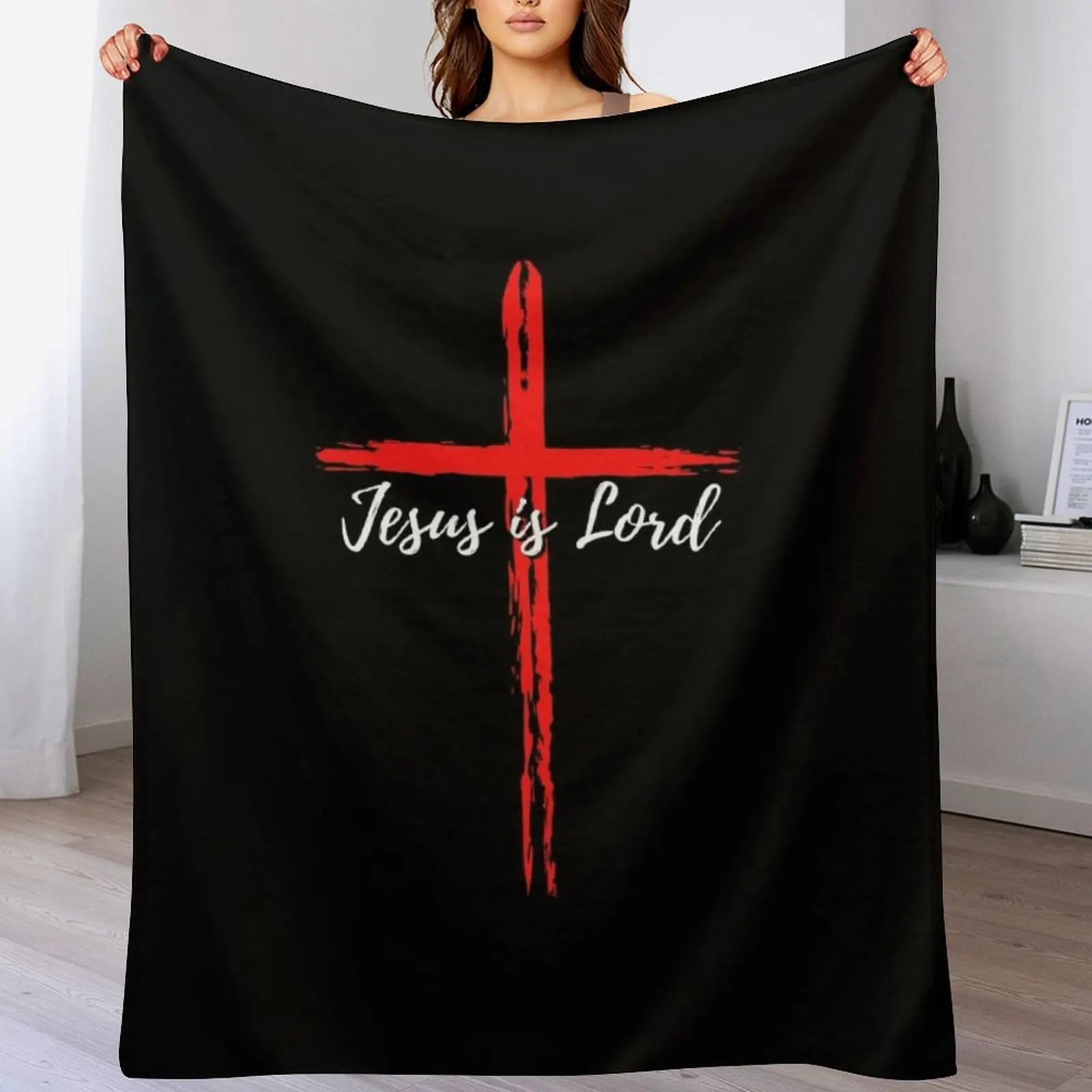 

Jesus Is Lord (with Cross) Throw Blanket Hairys Single Blankets