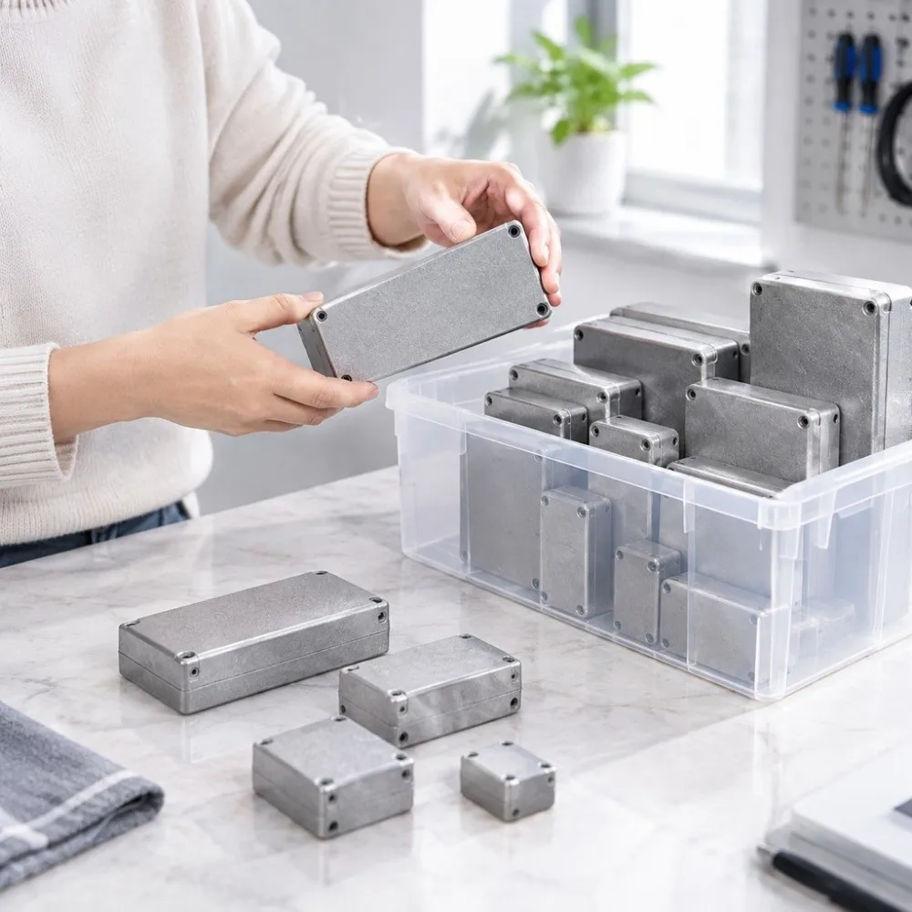 New Openable Aluminium Enclosure Shell Waterproof Silver Project Box Shell DIY Musical Instrument Accessories