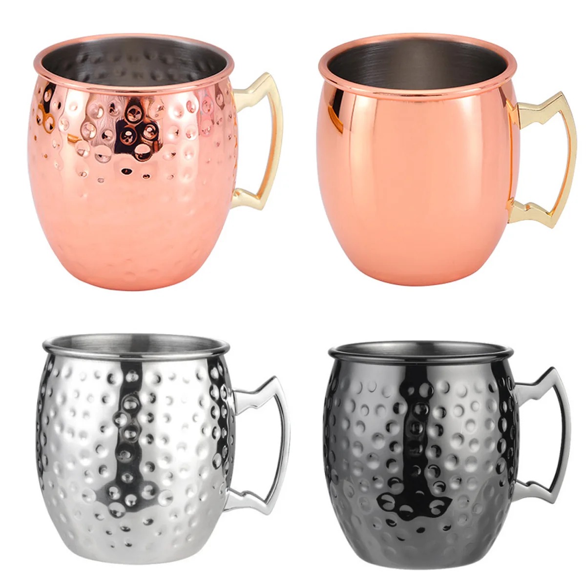 Copa de cóctel de bronce, copa de vino con punta de martillo de acero inoxidable