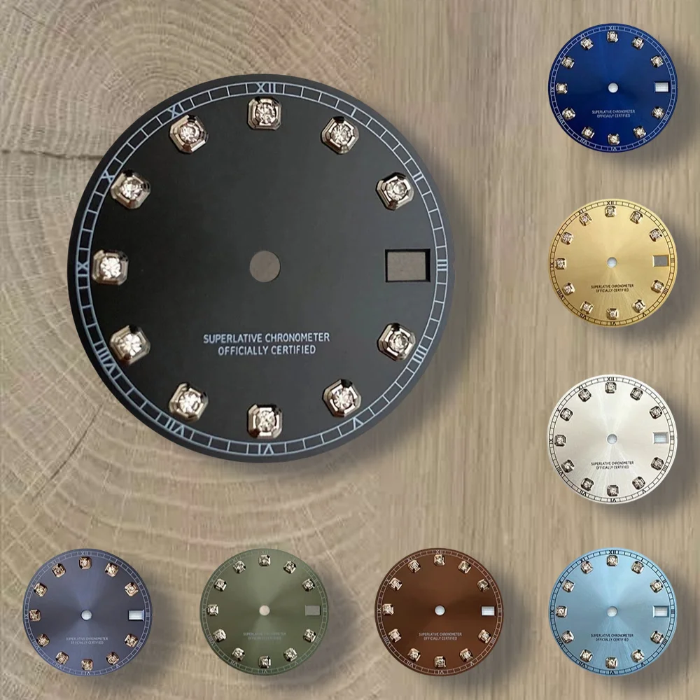 

28.5mm S Logo Diamond NH35 Dial Suitable for NH35/NH36 Movement Watch Modification Accessories High Quality NH35 Accessories ﻿