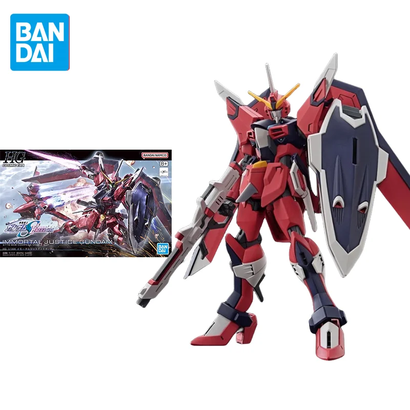 

Bandai оригинальная аниме-фигурка GUNDAM HG 1/144 IMMORTAL JUSTICE GUNDAM, экшн-фигурка, игрушки для детей, подарок, Коллекционная модель, орнамент