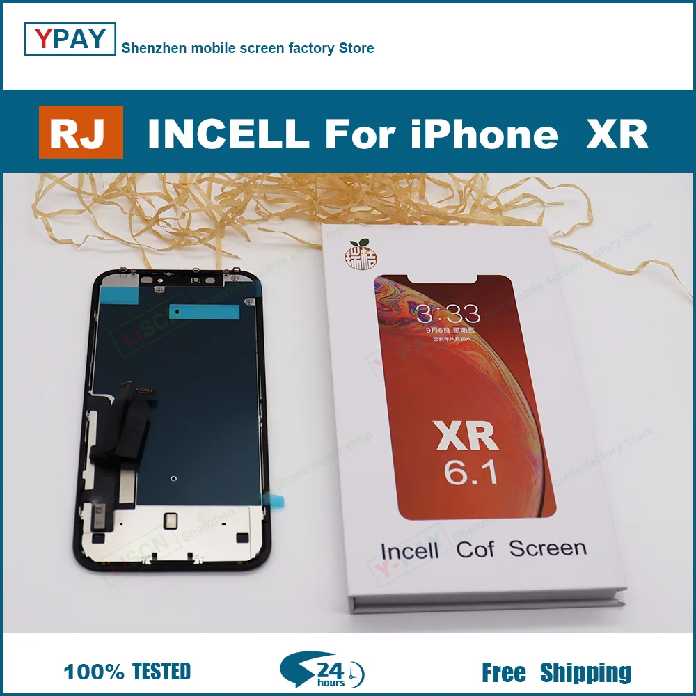 RJ Screen For iPhone X XR XsMax 11 12 13 14 14Plus LCD Display Touch Screen Digitizer Assembly No Dead Pixel Replacement Parts