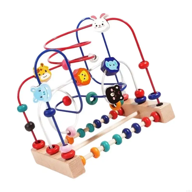 Early Childhood Educational Toy mit farbenfrohen Perlen verbessert Farblernen und die Geschicklichkeit bei Kindern l8rb