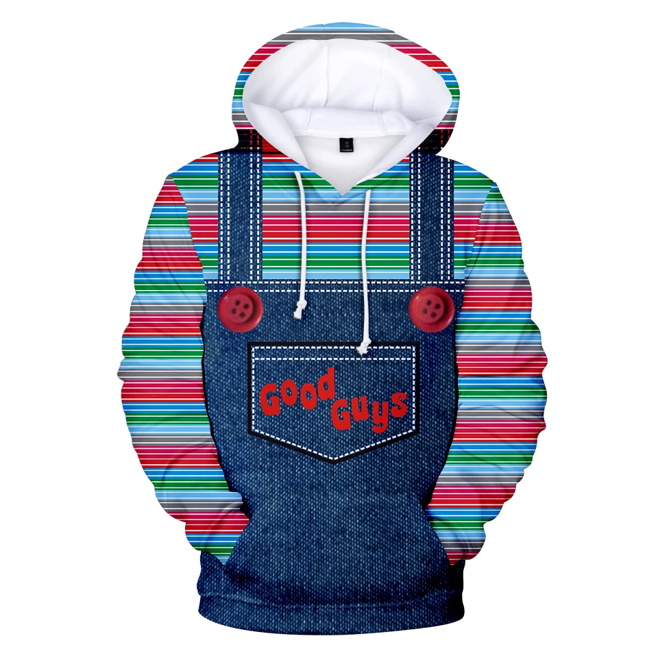 

2026 Horror Movie Chucky Hoodie 3D Tracksuit Long Sleeve Women Men's Hoodie For Kids Aldut Harajuku Streetwear Role Suit 3D