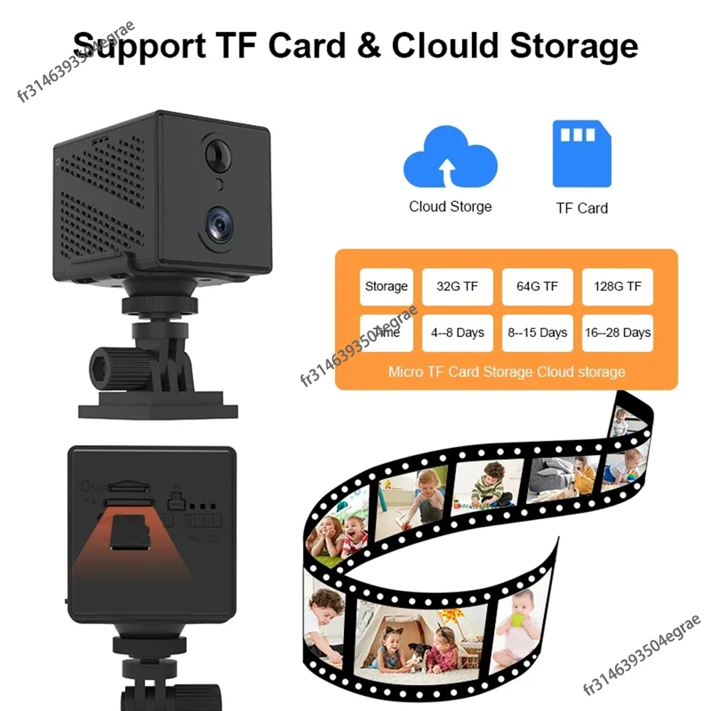 256/64 ГБ 4G SIM-карта Мини-камера 5MP 3000 мАч Батарея Беспроводная Wi-Fi Ночное видение Обнаружение движения CCTV Двусторонняя голосовая IP-камера