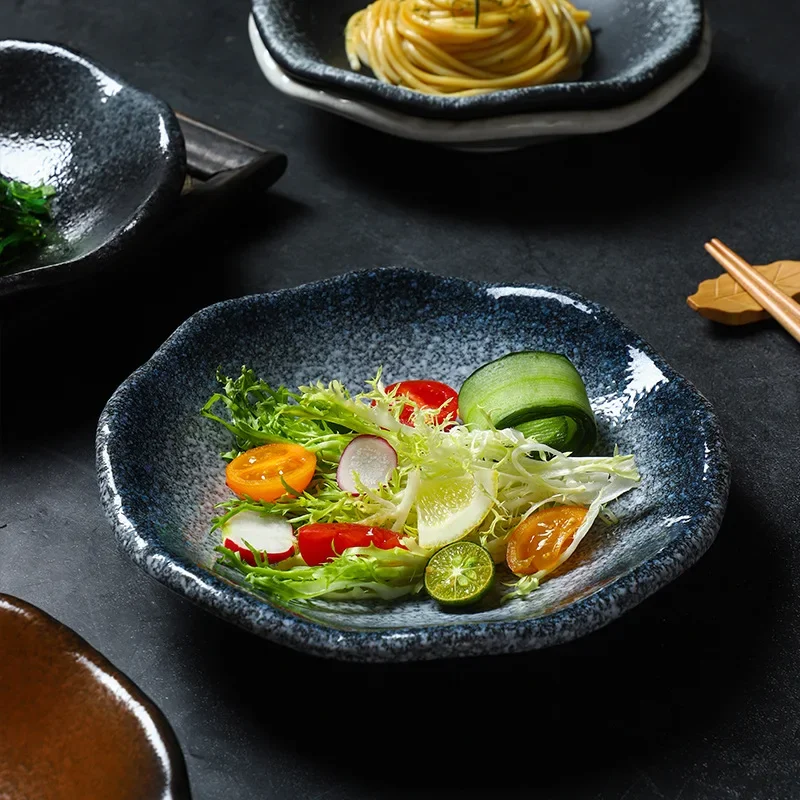 

Ceramic Irregular Japanese and Korean Tableware Creative Dining Plate Household Commercial Western Food Pasta V5P0K7