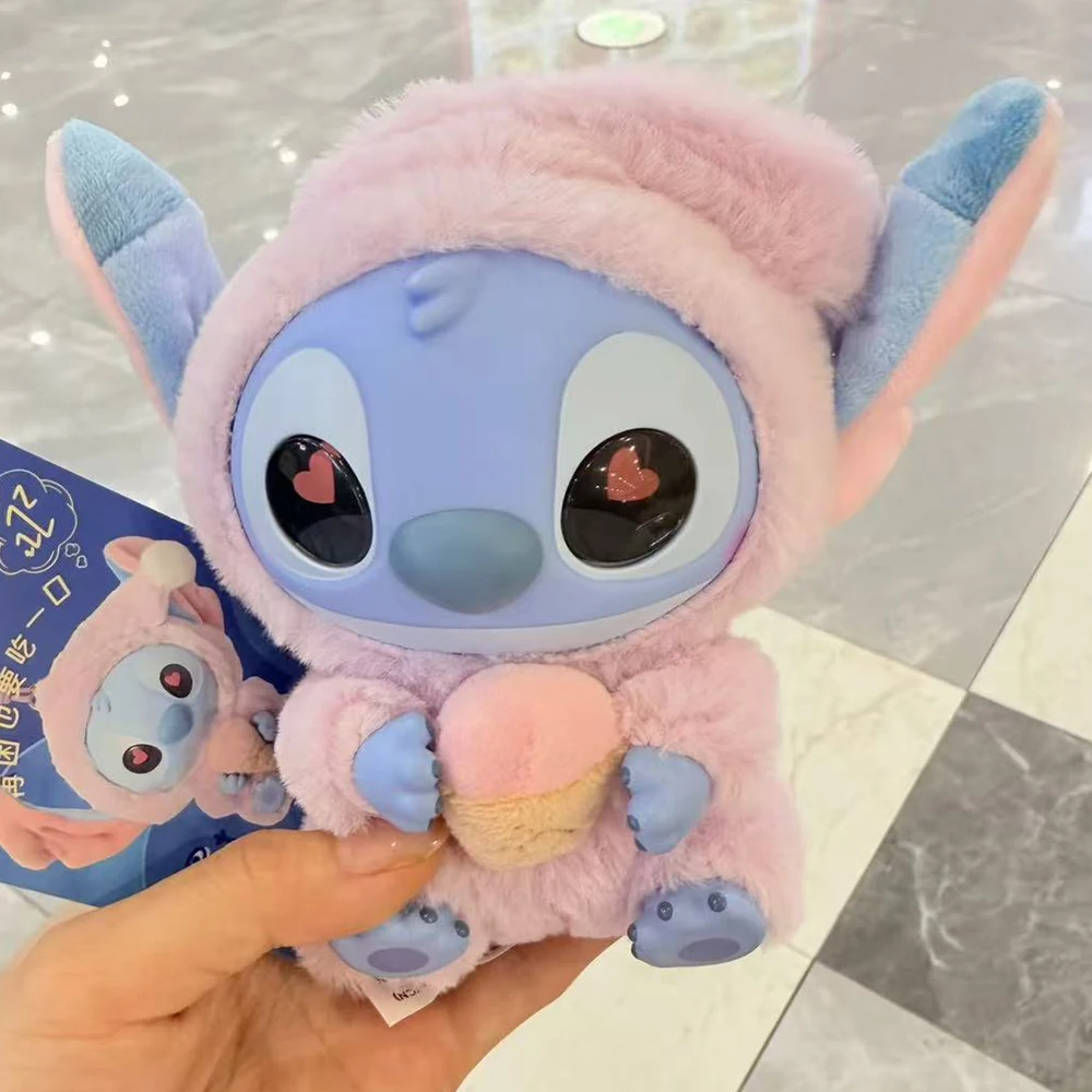 Disney Stitch 'Eat before Sleep' caja misteriosa Kawaii llavero con figura de vinilo lindo muñeco de peluche regalo sorpresa de Navidad