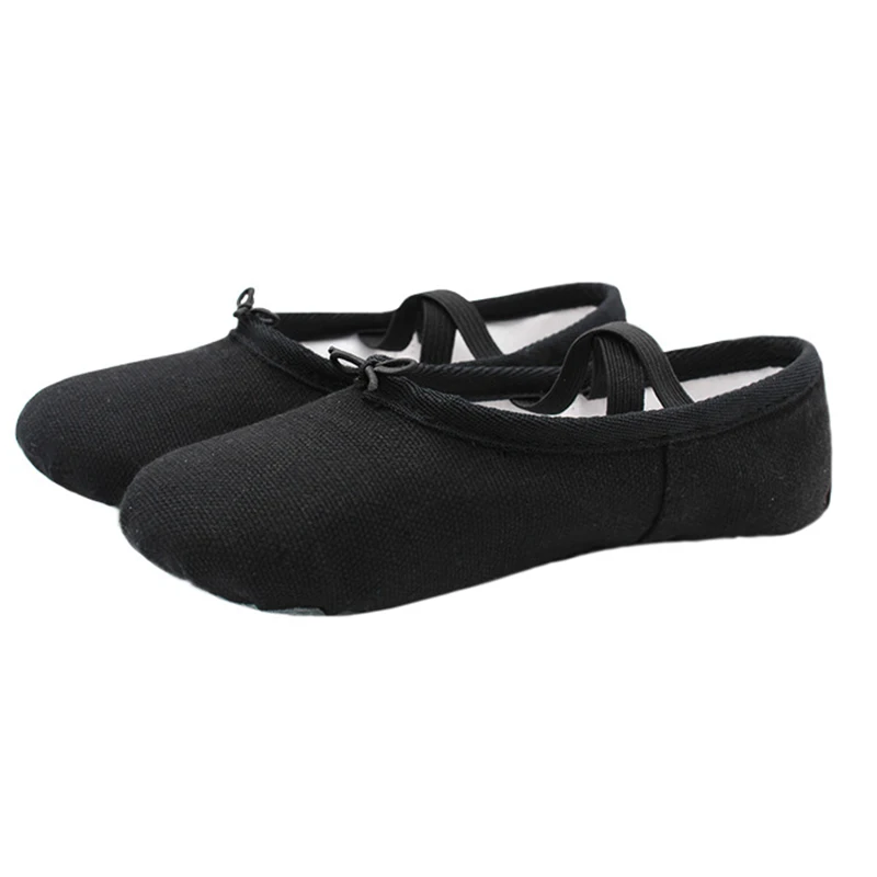 Bailarinas para niñas y mujeres, zapatos planos de lona, zapatos de baile, zapatos de Ballet de suela suave, zapatos de baile de práctica para niños, Negro, Rojo, rosa y blanco