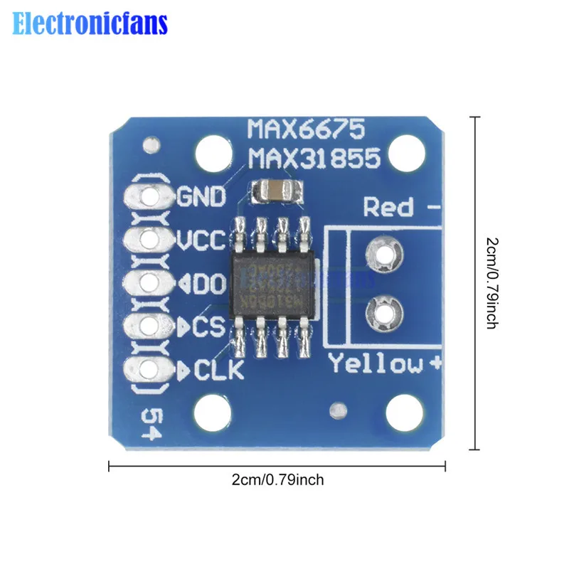 MAX31855K MAX6675 K-Typ Thermoelement-Breakout-Board für Arduino Temperaturmessungs-Sensormodul mit Gradausgang – Detail 6