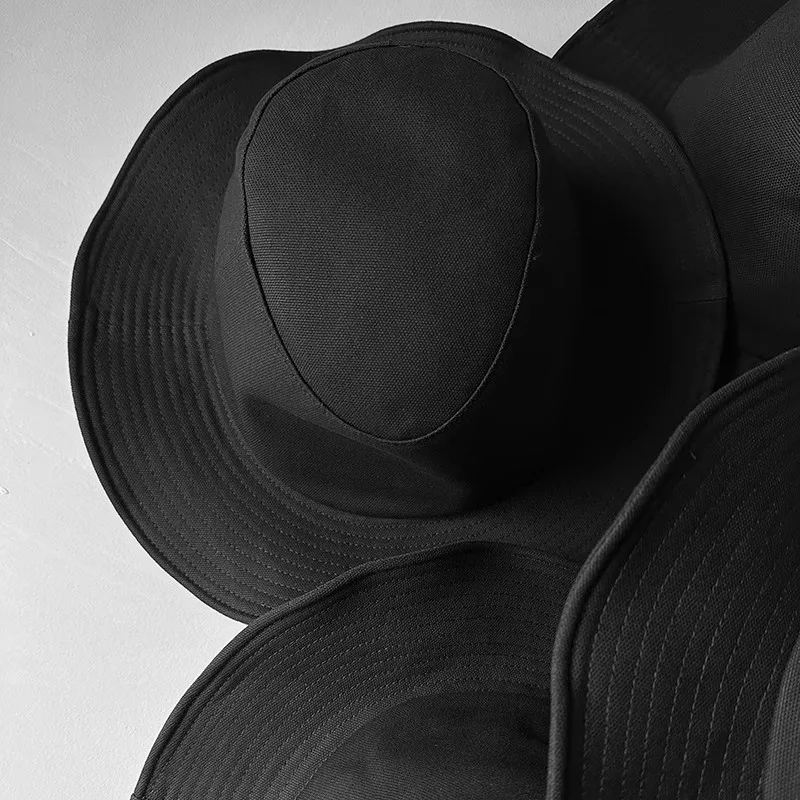 Eimerhüte für Damen und Herren, japanischer Stil, schwarze Farbe, Fischerhut, Sommer, breiter Krempe, Schutz, Sonnenhut – Detail 7