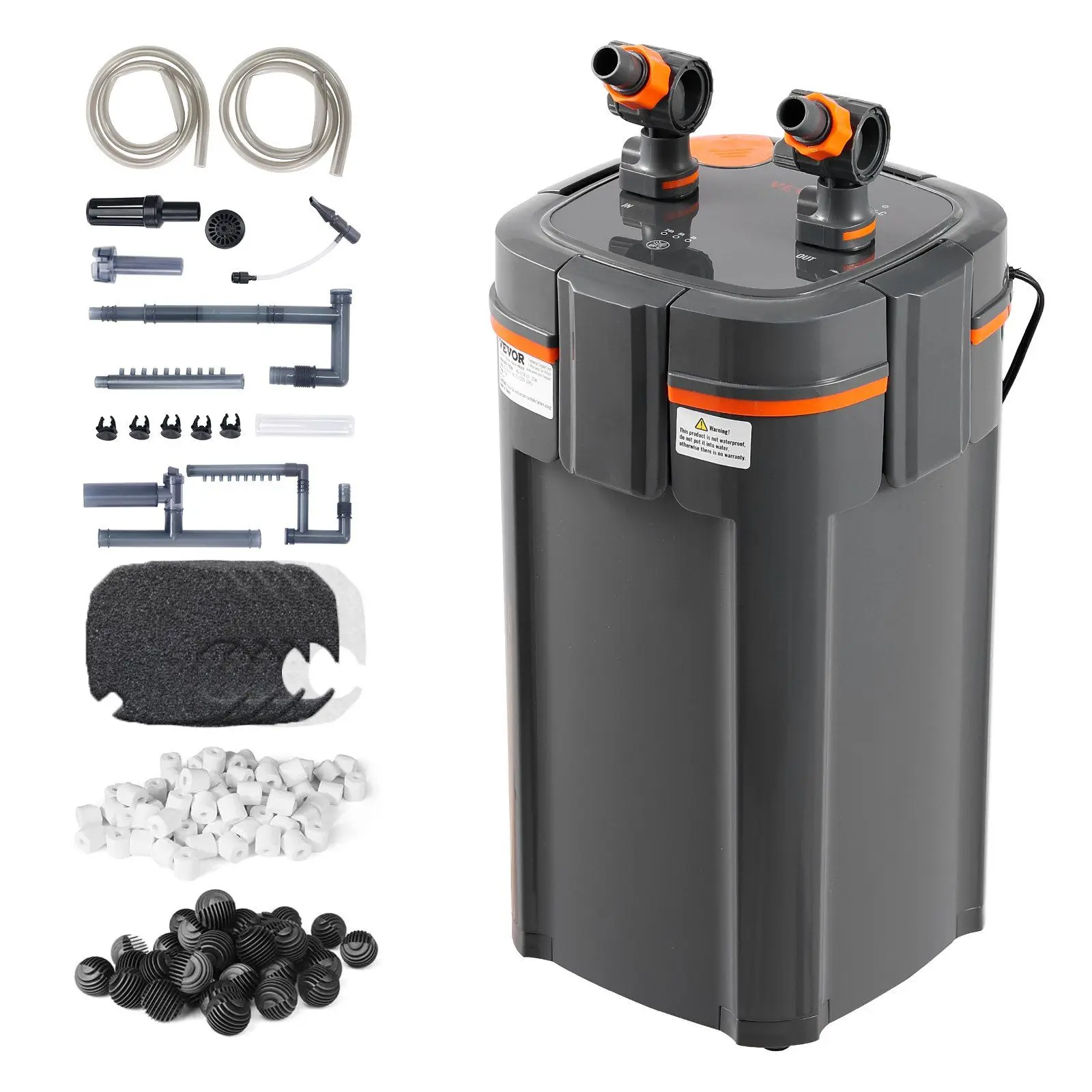 Ultra-Quiet 2600 L/h 5-Stage Canister Filter Aquarium UV Protected Submersible Internal Filter Model D0100HARSNY Accessories
