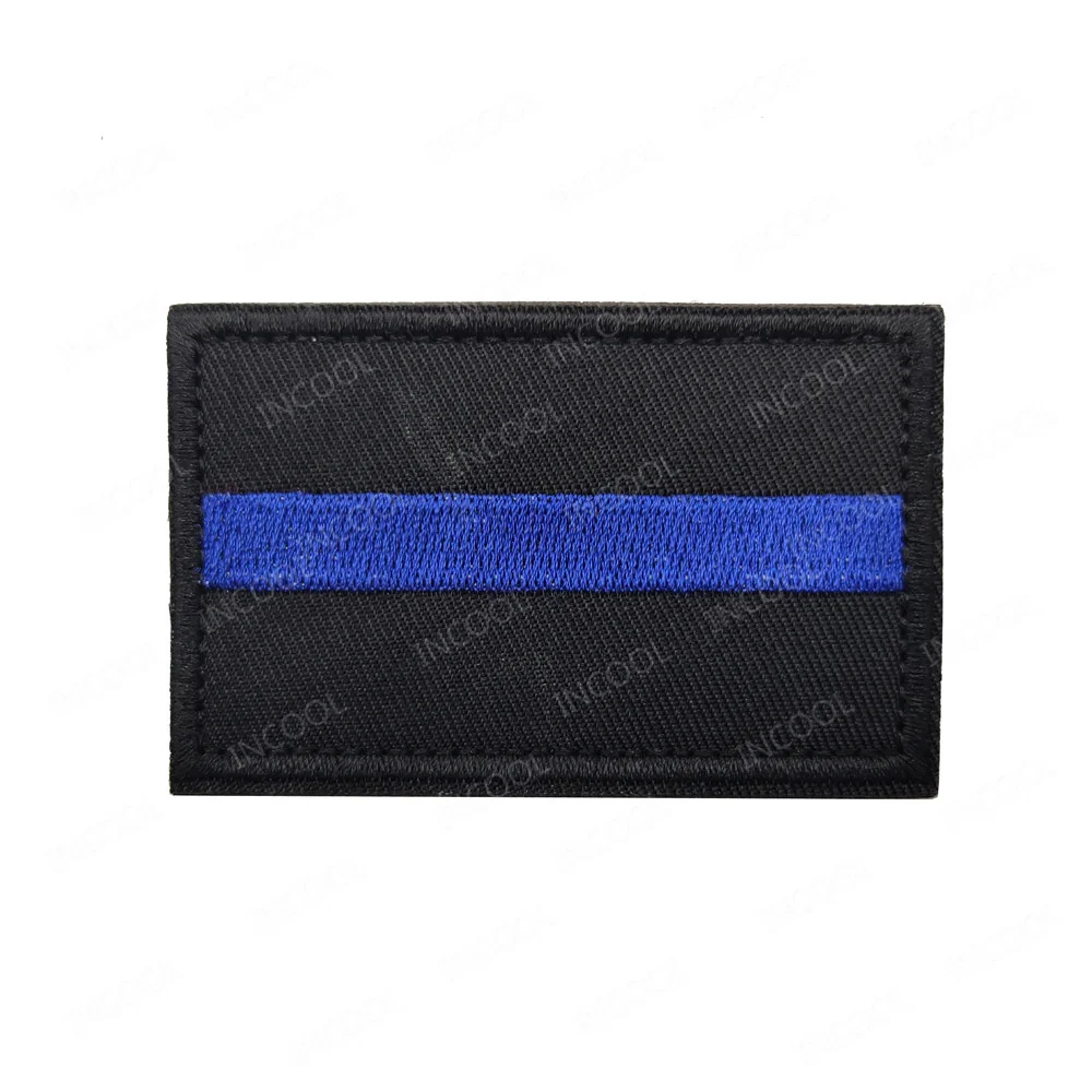Retired Thin Blue Line Embroidery Patches Appliqued Sticker Chevron Strip Embroidered Patch For Clothing Backpack