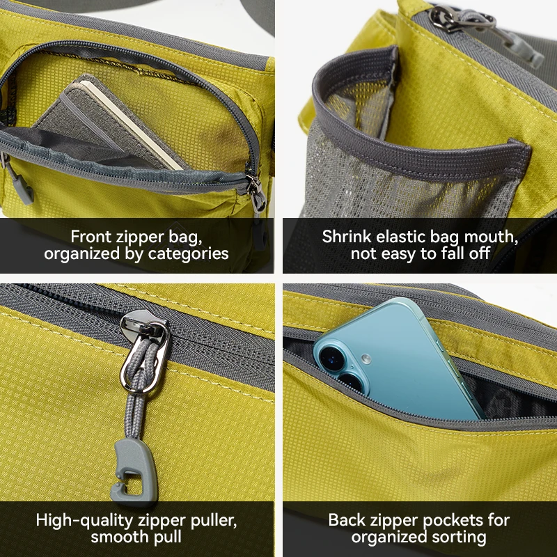 VOLUNTEER Crossbody Bag Men Casual Hiking Running Waterproof Waist Bags Man Oxford Lightweight Phone Cycling Chest Bag 1857-06