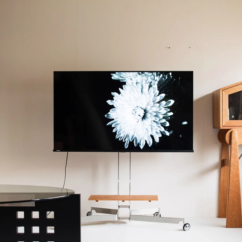 

Floor-to-ceiling TV stand cart, Nordic medieval appearance, stainless steel movable