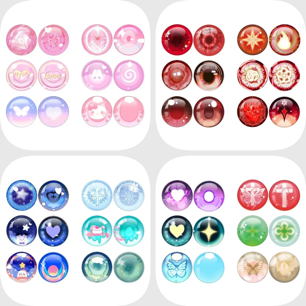 Anime Blyth Doll Eyes Blyth BJD DOLL Glass Eyes Cabochon Round 10MM-40MM Eye Toys DIY Jewelry Accessory MIX Pupil Evil eyes Y2K