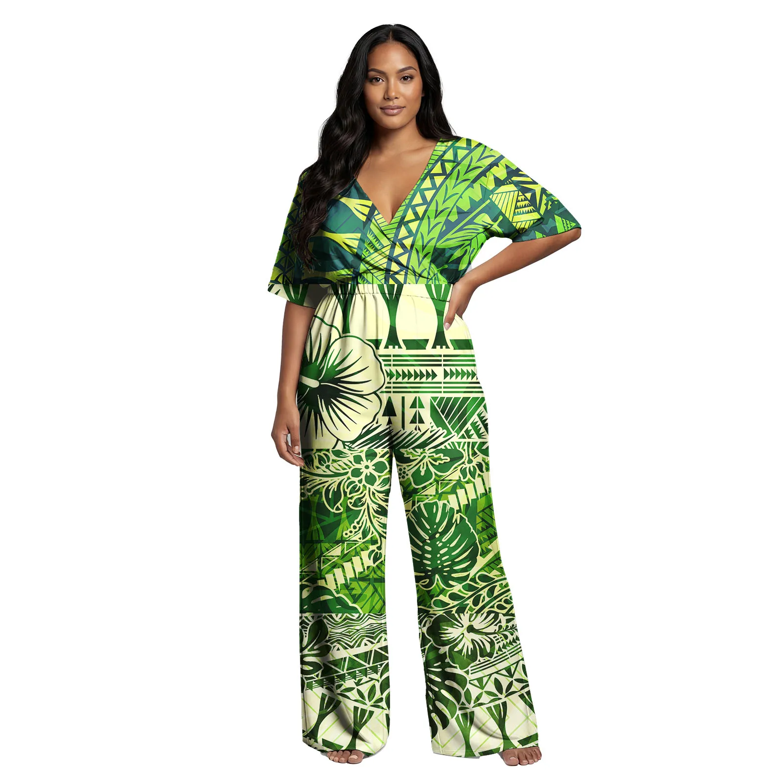 ملابس نسائية عصرية بشعار مخصص عالي الجودة ملابس نسائية كبيرة الحجم مثيرة تصميم كلاسيكي من ساموا بولينيزيا القبلية رومبير نسائي