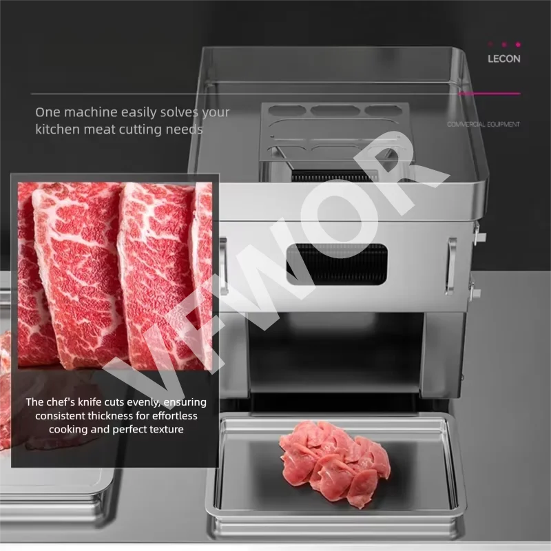 Automatic Commercial Meat Slicer, Stainless Steel Electric Meat Cutter for Slicing Shredding Dicing