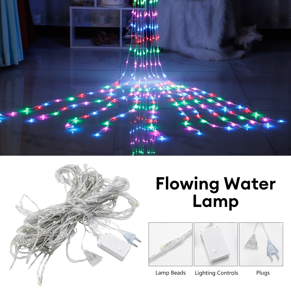 3x3/3x2M LED Meteor Shower Rain Waterfall Curtain String Light Christmas Icicle Garland Light For Wedding Party Holiday