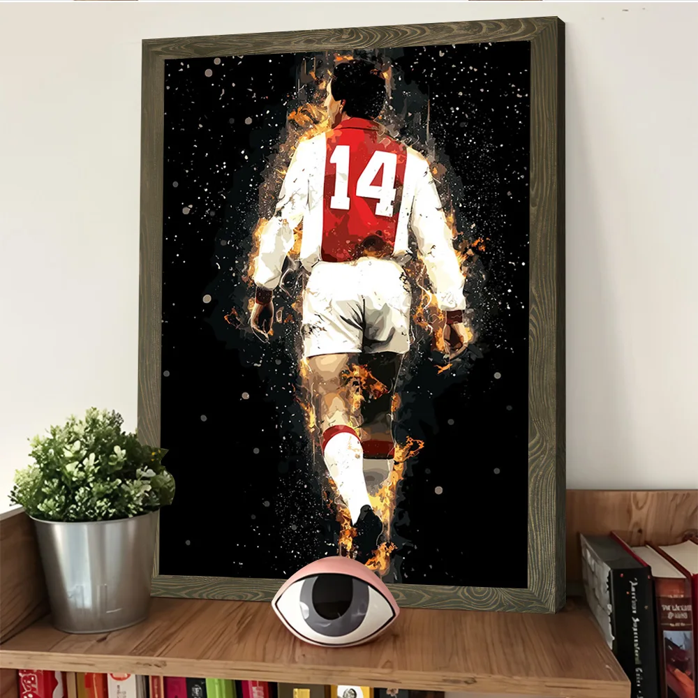 يوهان كرويف أسطورة ملصق فني قابل للتخصيص مطبوعة قماش اللوحة للصور جدار الفن الديكور الداخلي غرفة جدارية المنزل