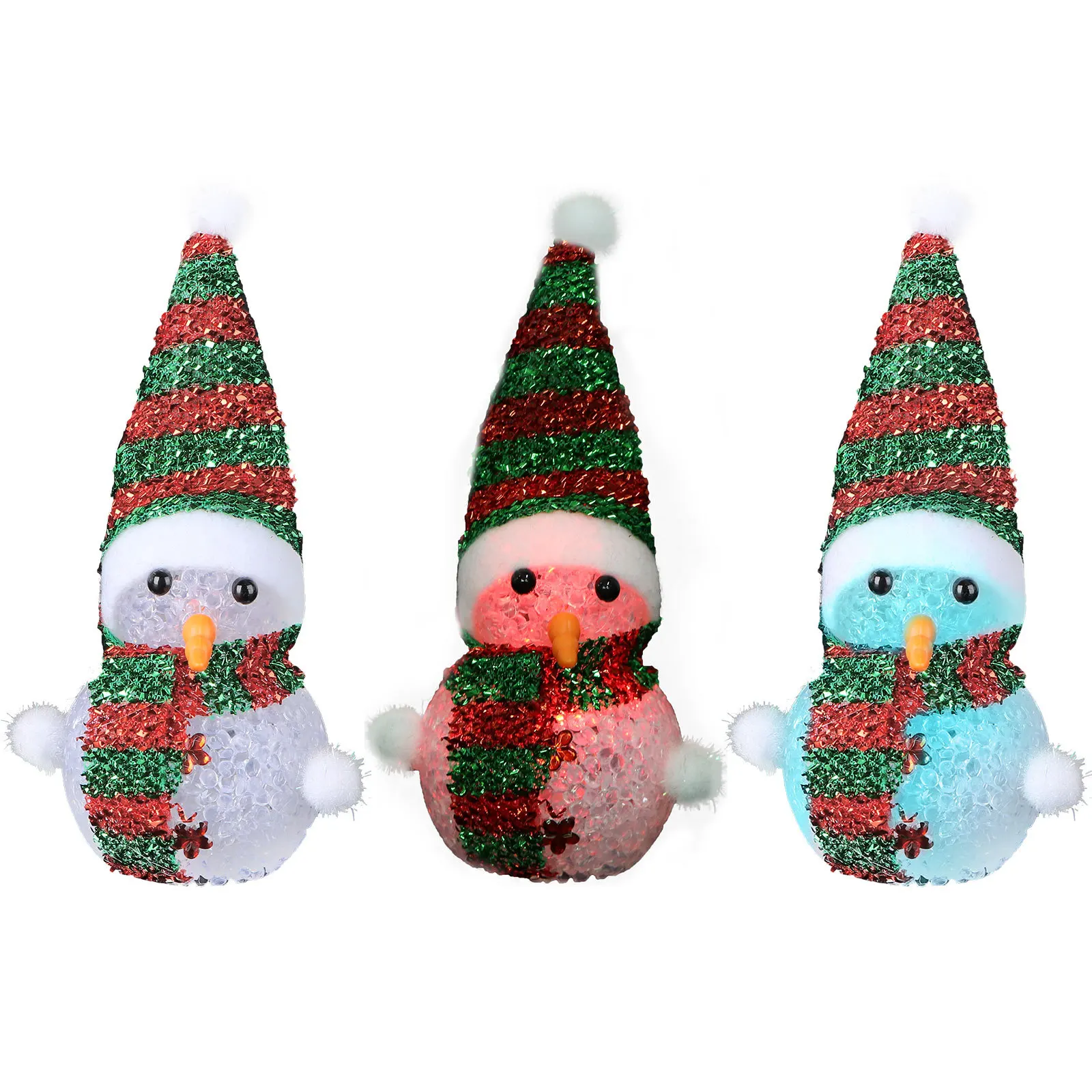 

3Pcs Xmas Snowman Night Lights Christmas Colorful Luminous Decorative Xmas Decoration Gift Christams Decorative Lamp