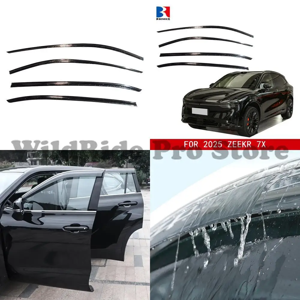 1 set For CAR WINDOW VISOR WIND DEFLECTOR WEATHER SHIELD SUN VISORS RAIN GUARD for ZEEKR 7X 2025 SIDE DOOR VENT DEFLECTORS WEATH