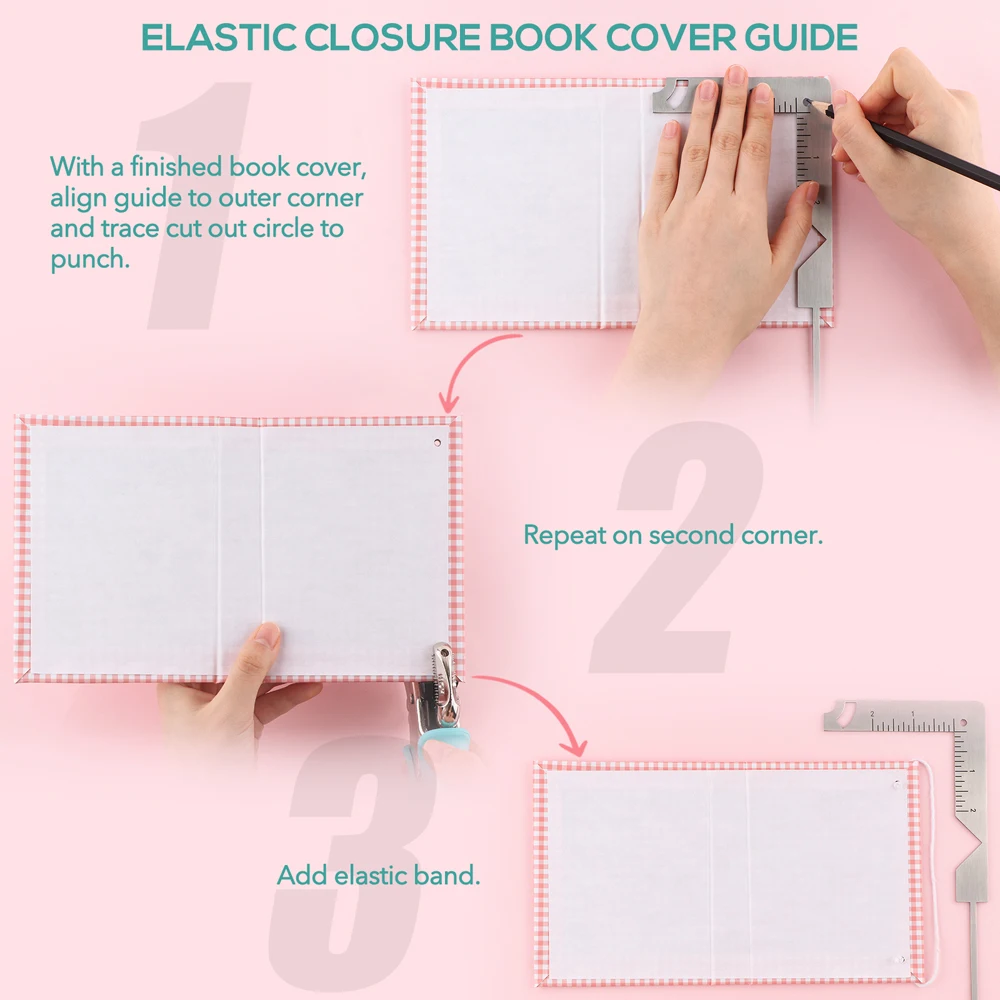 5-in-1 Book Cover Guide Cardmaking Stainless Steel Metal Bookbinding Cover Craft Notebook Album Projects DIY Scrapbooking Tools