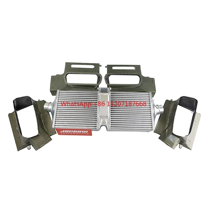 Jagrow Custom Printed CNC tank intercooler with carbon fiber air guide hood for Porsche 911 992