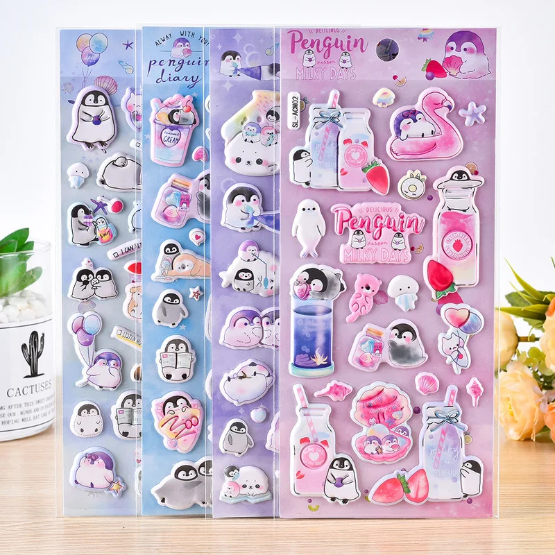 

Милые 3D-стикеры в виде пингвинов, мягкие объемные наклейки для снятия стресса, милые DIY-наклейки для телефонов, декор для ноутбуков, детские мультяшные стикеры-игрушки оптом