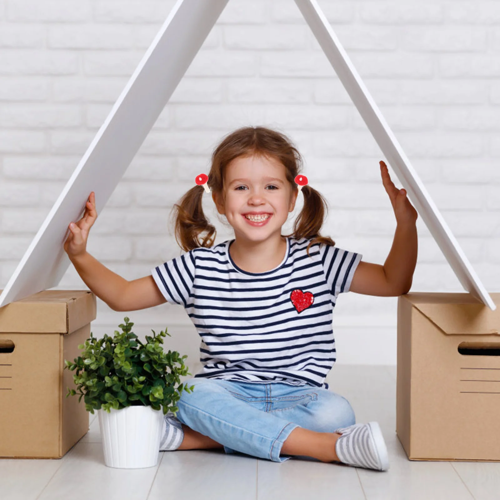 

6Pcs DIY Mushroom Ornament Hairpin Brooch Supplies Creative Handmade Felt Mushroom Decor for DIY Hairpin Decorations Clothes